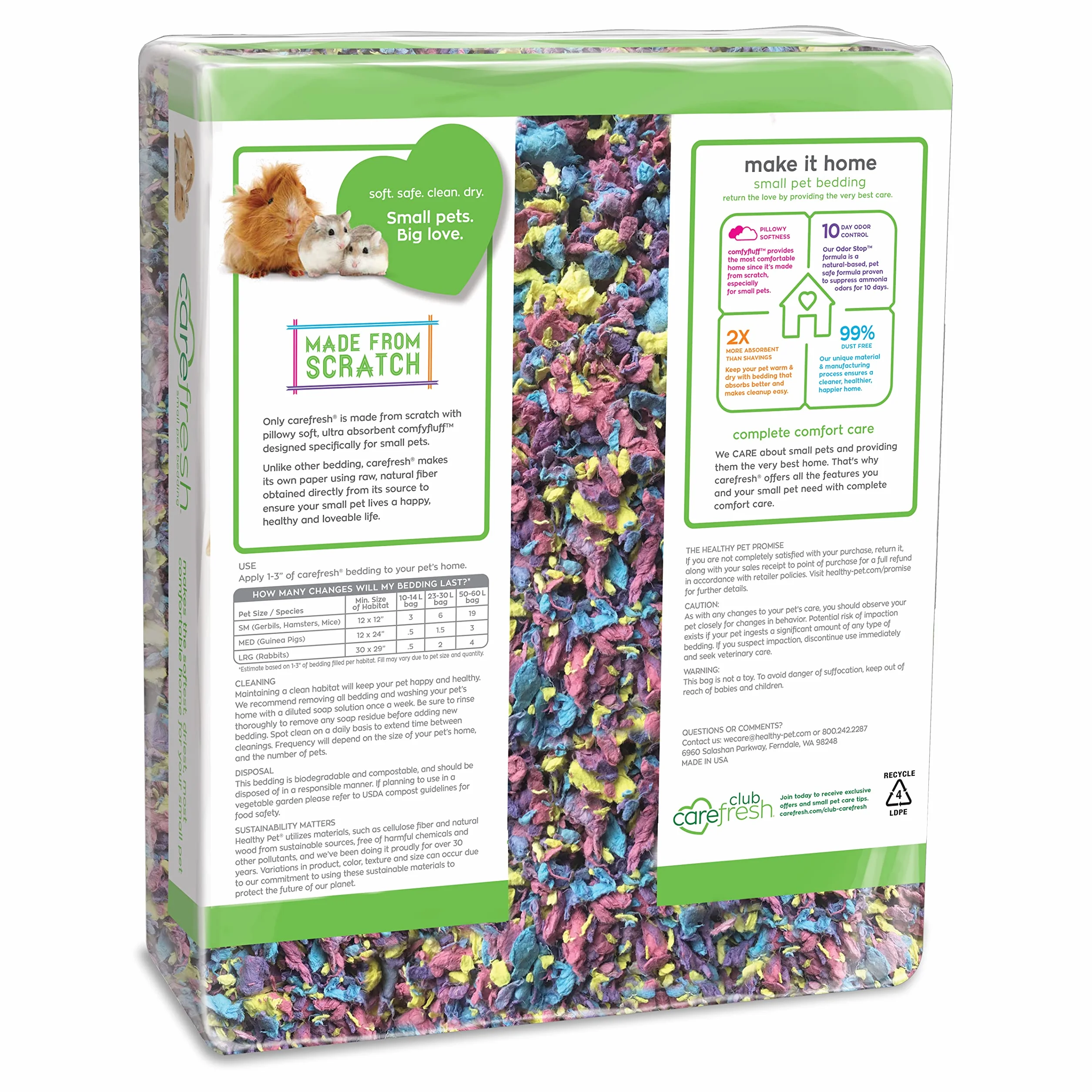 Carefresh Ropa de Cama Completa de Papel Natural, Confeti, 50 litros