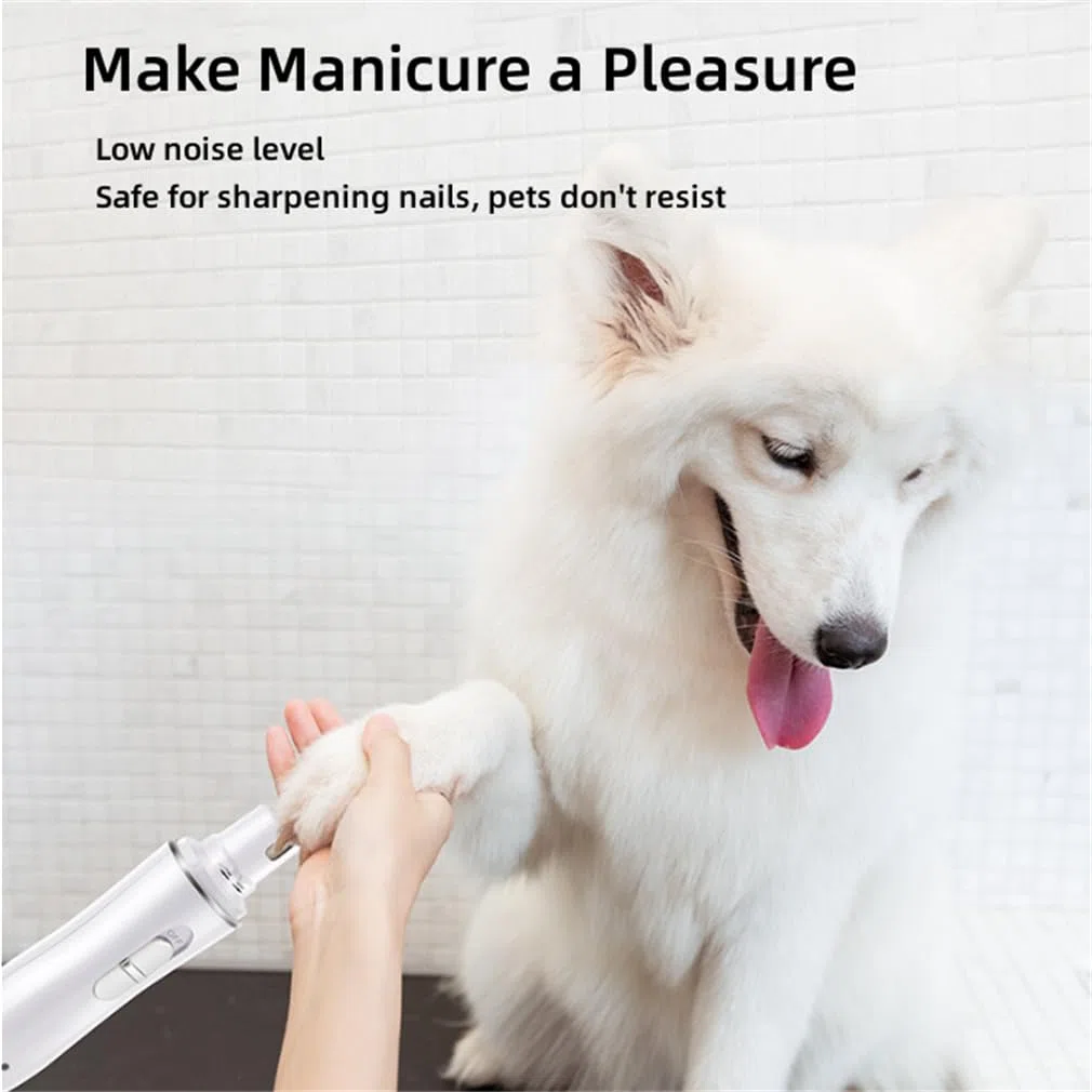 Cortaúñas para perros y gatos, placa de molinillo de uñas para perro, diseño de curva suave y tres maneras de dos velocidades ajustables para perros grandes, medianos, gatos, cuidado de uñas de