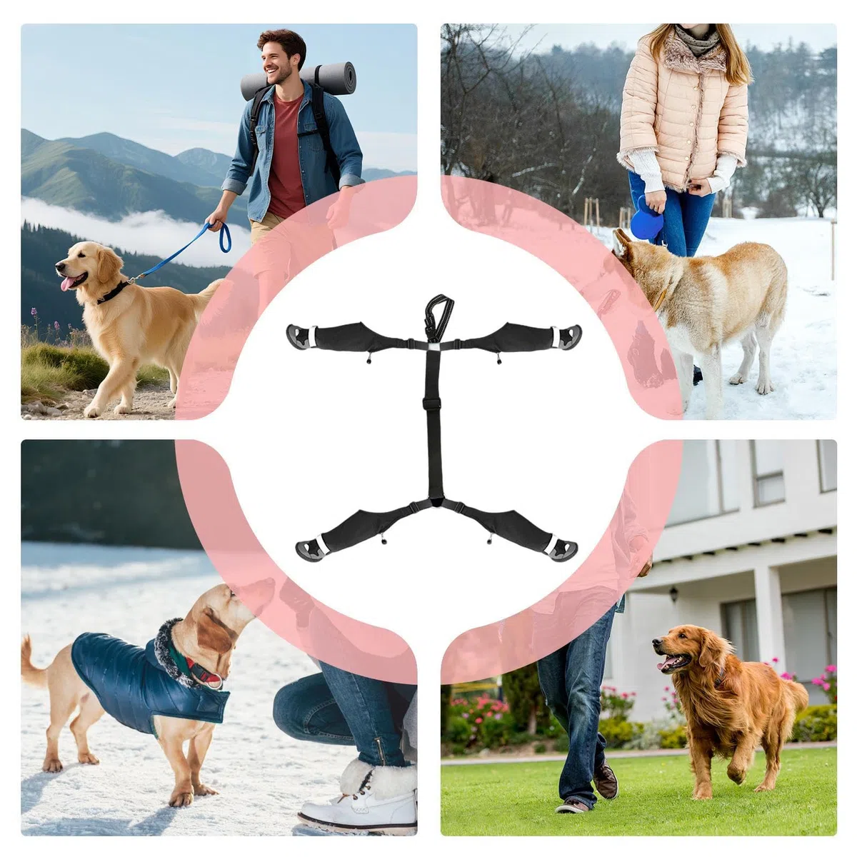 Botas De Nieve Con Tirantes Para Perros Impermeable Ajustable Protector De