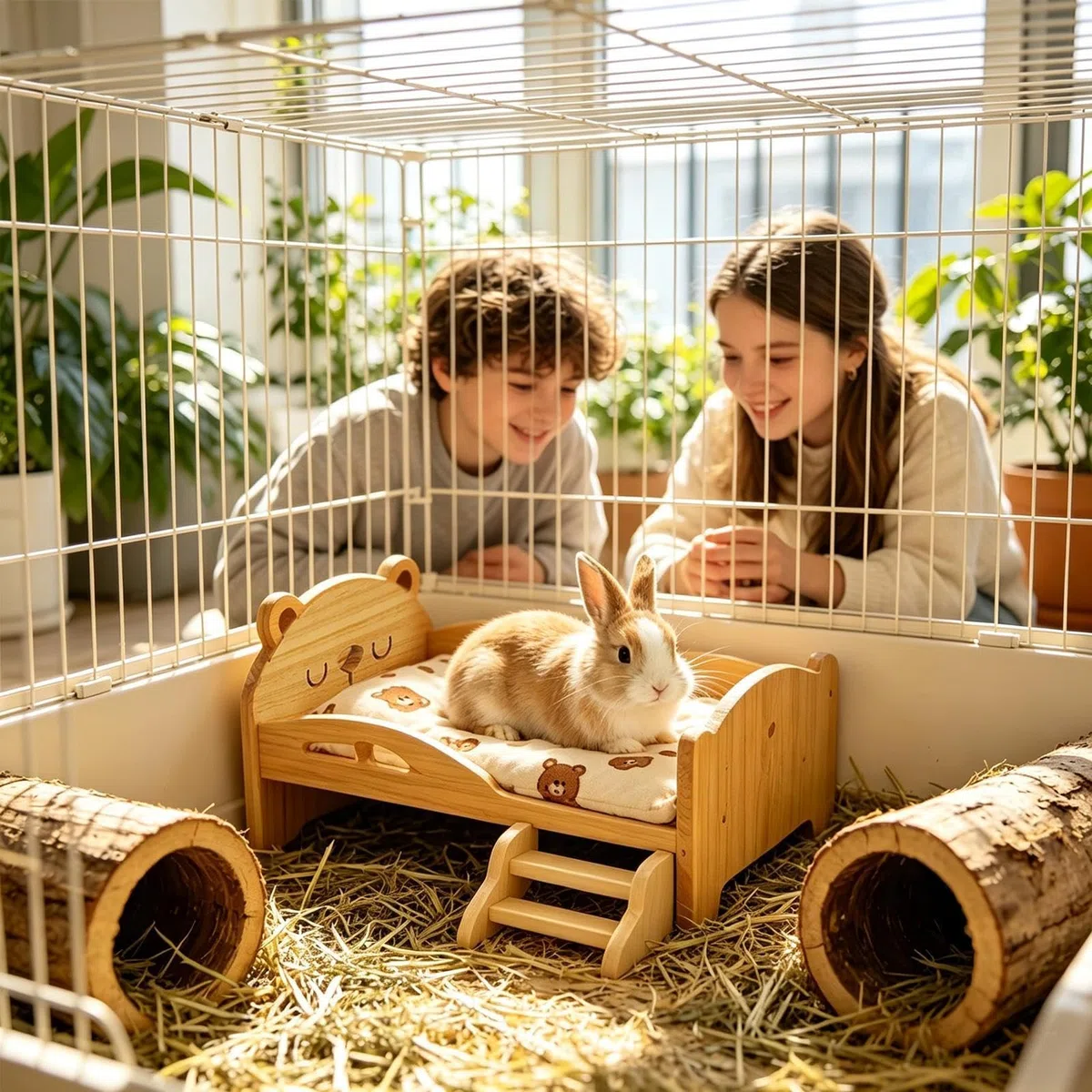 Cama de Hámster de Madera para Dormir de Mascotas Pequeñas | Cama Habitable de Madera para Pequeños Roedores Enanos para Jerbos Enanos, Erizos, Hámsters, Chinchillas, Conejos, Hurones,