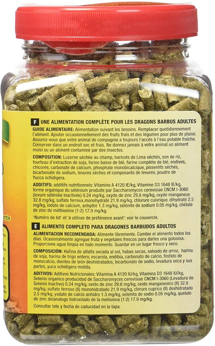 Zoo Med Adult Bearded Dragon Food with Added Vitamins 10-Ounce - 6 Pack