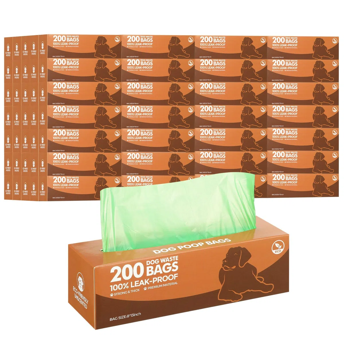 50 rollos de bolsas de basura para perros, 10000 unidades, bolsas de basura para perros, bolsas a prueba de fugas, bolsas de basura para perros, bolsas de plástico grueso para el hogar, parque, viajes