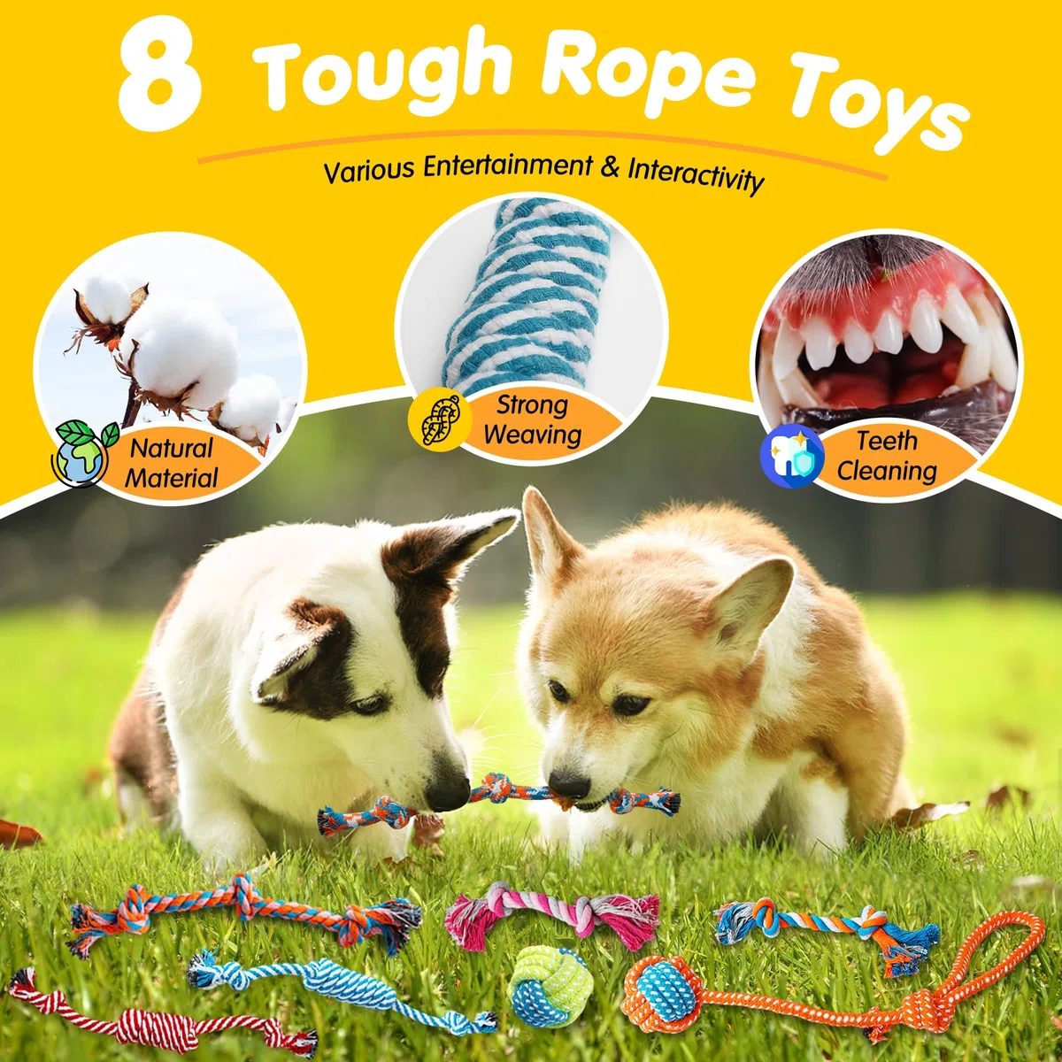 Zeaxuie Paquete de 20 Juguetes masticables de Lujo para Cachorros, Lindos Juguetes para Perros pequeños con Cuerdas, Juguetes masticables para Cachorros, Pelota de golosinas y Juguetes chirriantes