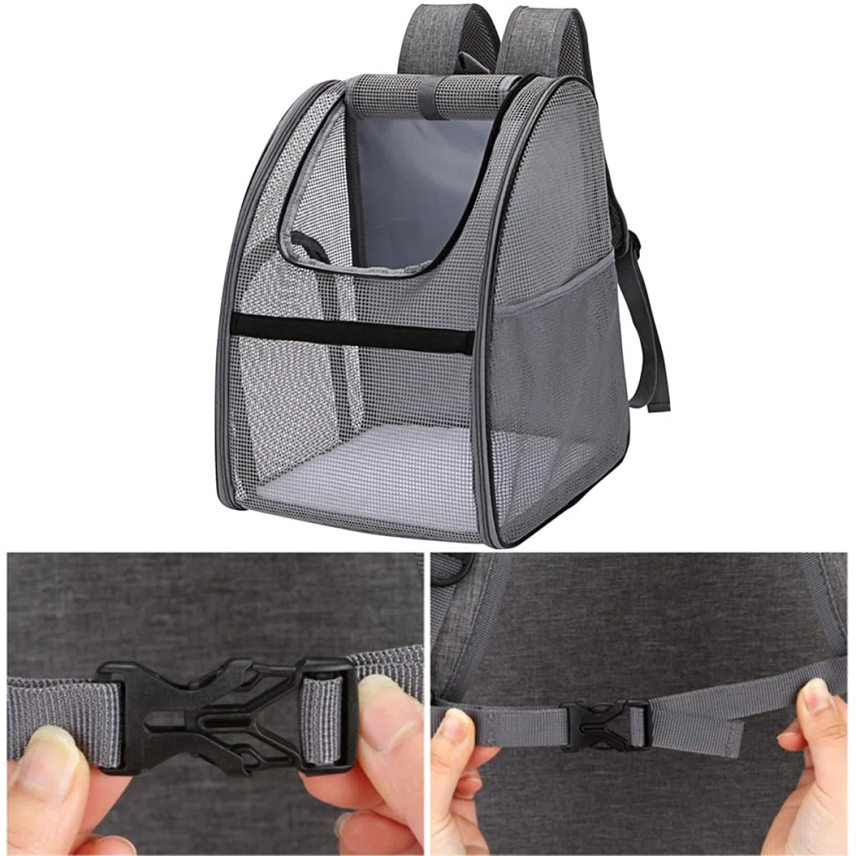 PRETYZOOM Mochila de Malla Transpirable para Mascotas, Bolsa Portátil para Gatos y Perros, Ligera, al Hombro, para Excursiones