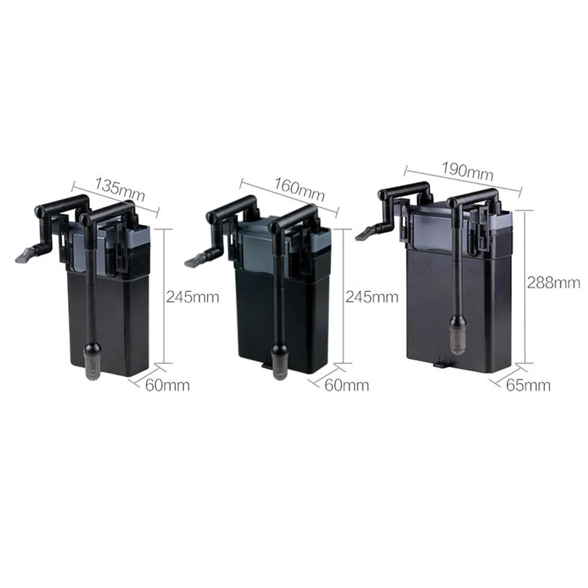 Filtro Externo para Acuario, Filtro Colgante Montado en La Pared, Filtro Sumergible para Pecera para Pecera de 20-80 Cm, 135x245x60mm