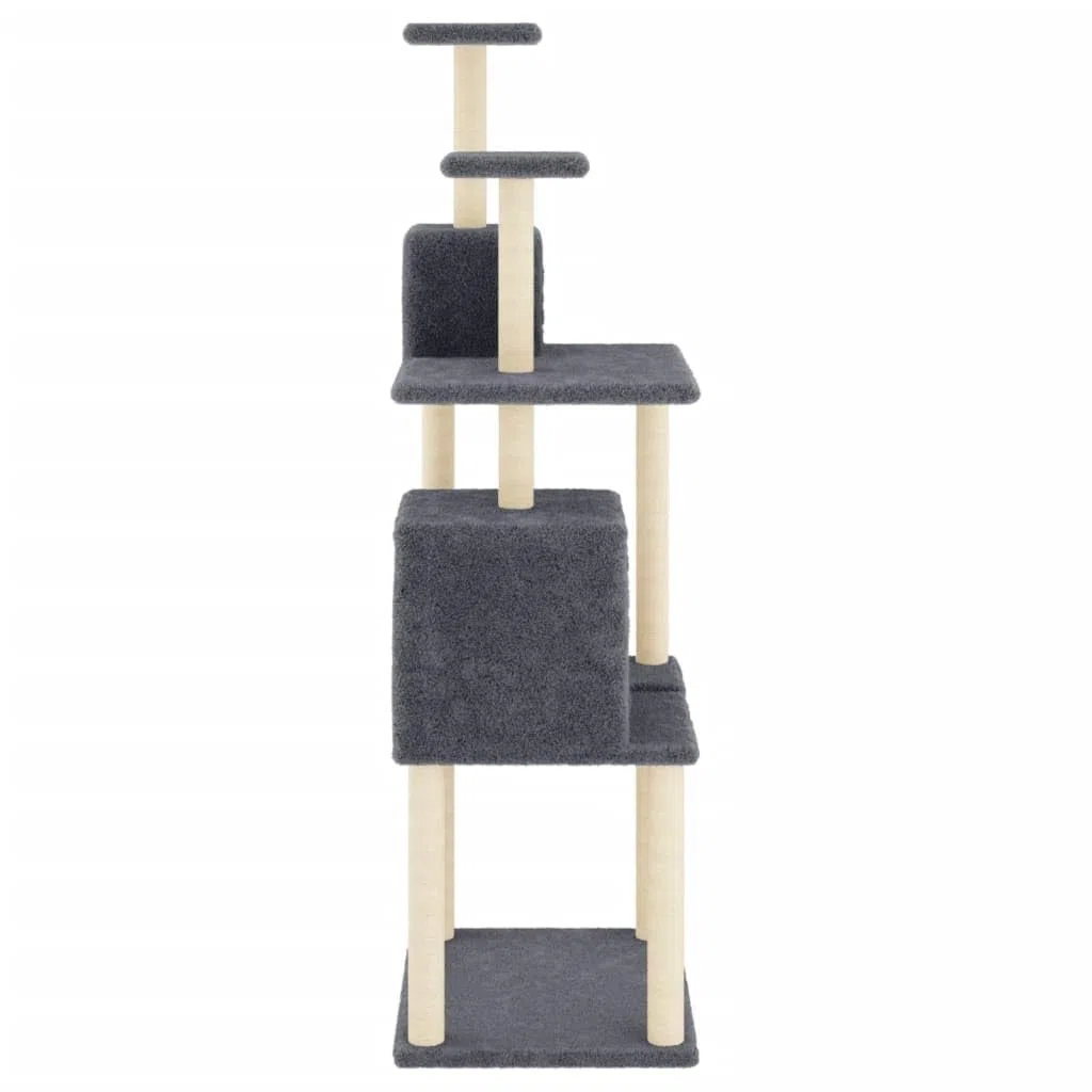 Árbol rascador de 167 cm de alto con sisal y 2 cuevas