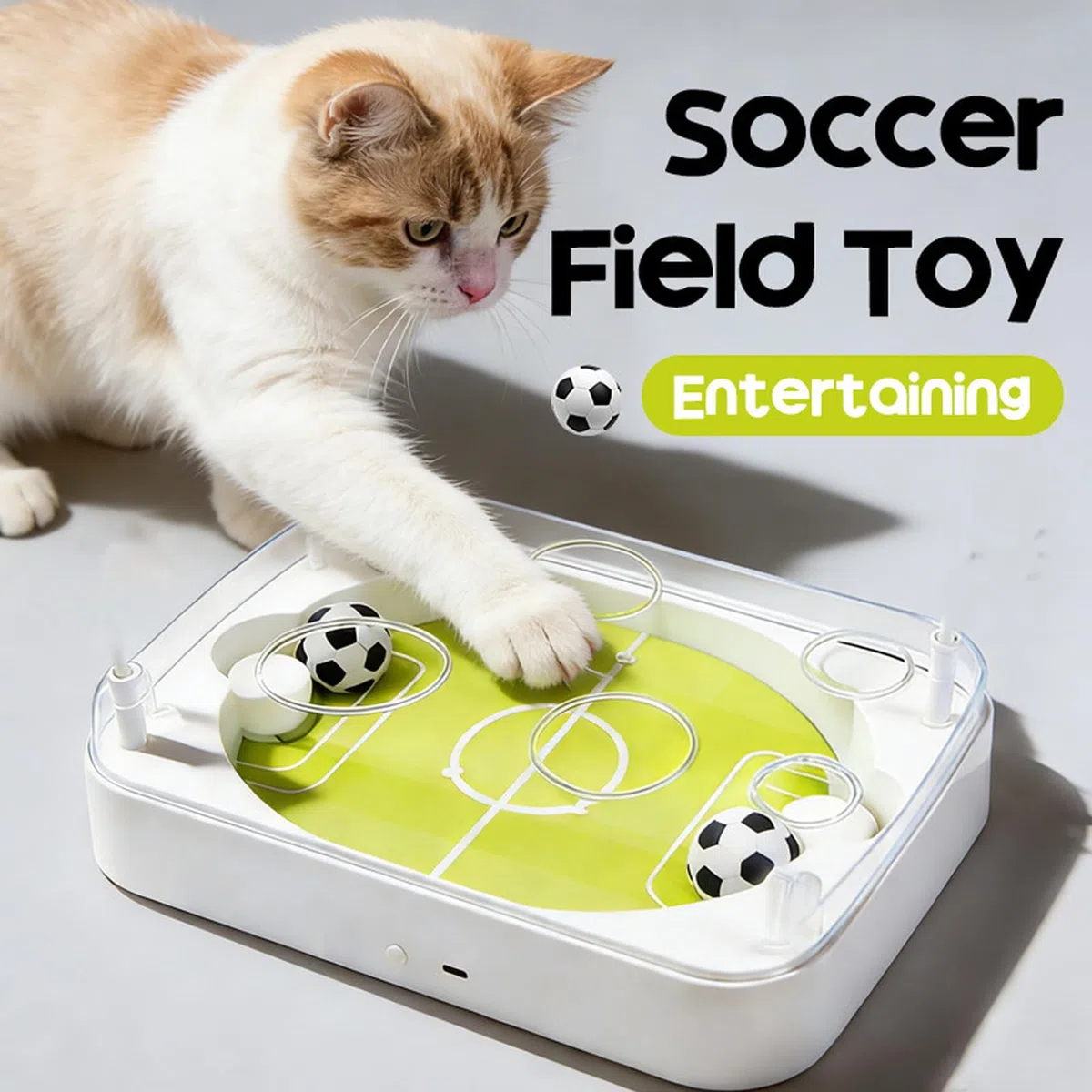 Pelota de Juguete para Gatos Juegos interactivos de fútbol para mascotas | Juguetes Estimulantes para Gatos para Entrenamiento, Ejercicio, Estimulación Mental, Simulación de Caza