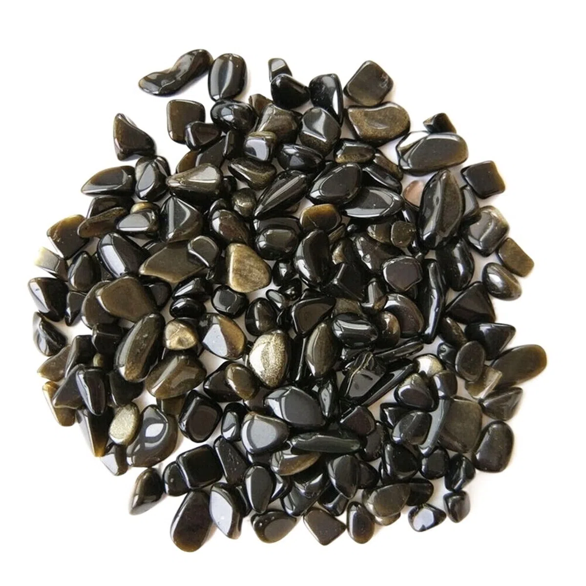 Chips de obsidiana Dorada Natural, Piedras de Grava de Roca, espécimen de Cristal de Cuarzo, Regalo de decoración del hogar for Acuario, 50 g/Paquete MZOGODWI