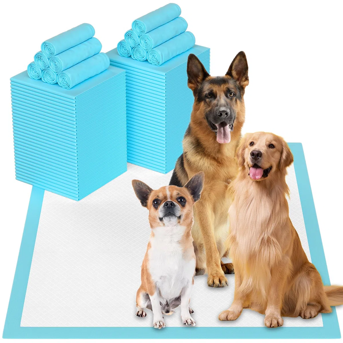 Almohadillas para orina de cachorros para perros, 32 x 36 pulgadas, extragrandes, 60 unidades, a prueba de fugas y súper absorbentes, almohadillas desechables gruesas para entrenamiento de cachorros y