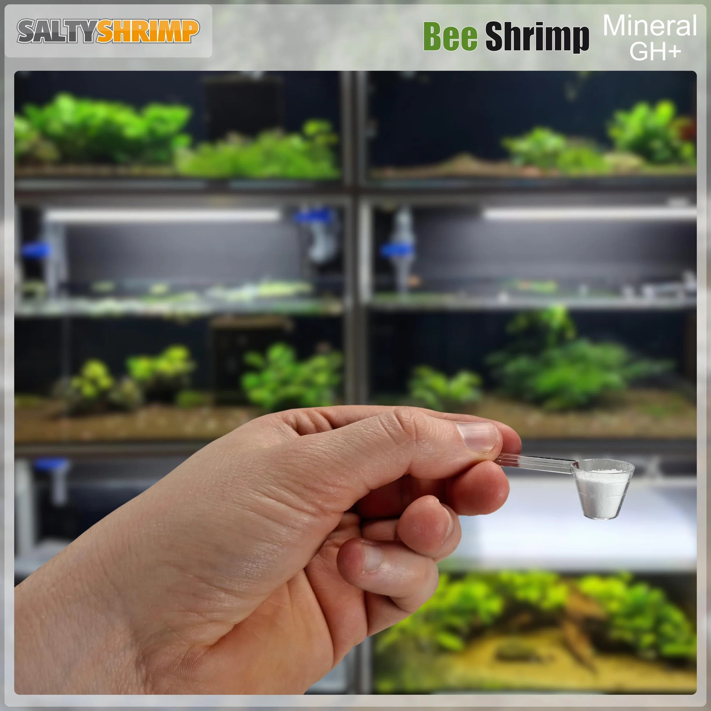 Bee Shrimp Mineral GH+ | 850g - Sal Mineral, Especialmente desarrollada para camarones Abeja, abejorro y Tigre. Aumenta la dureza Total del Agua