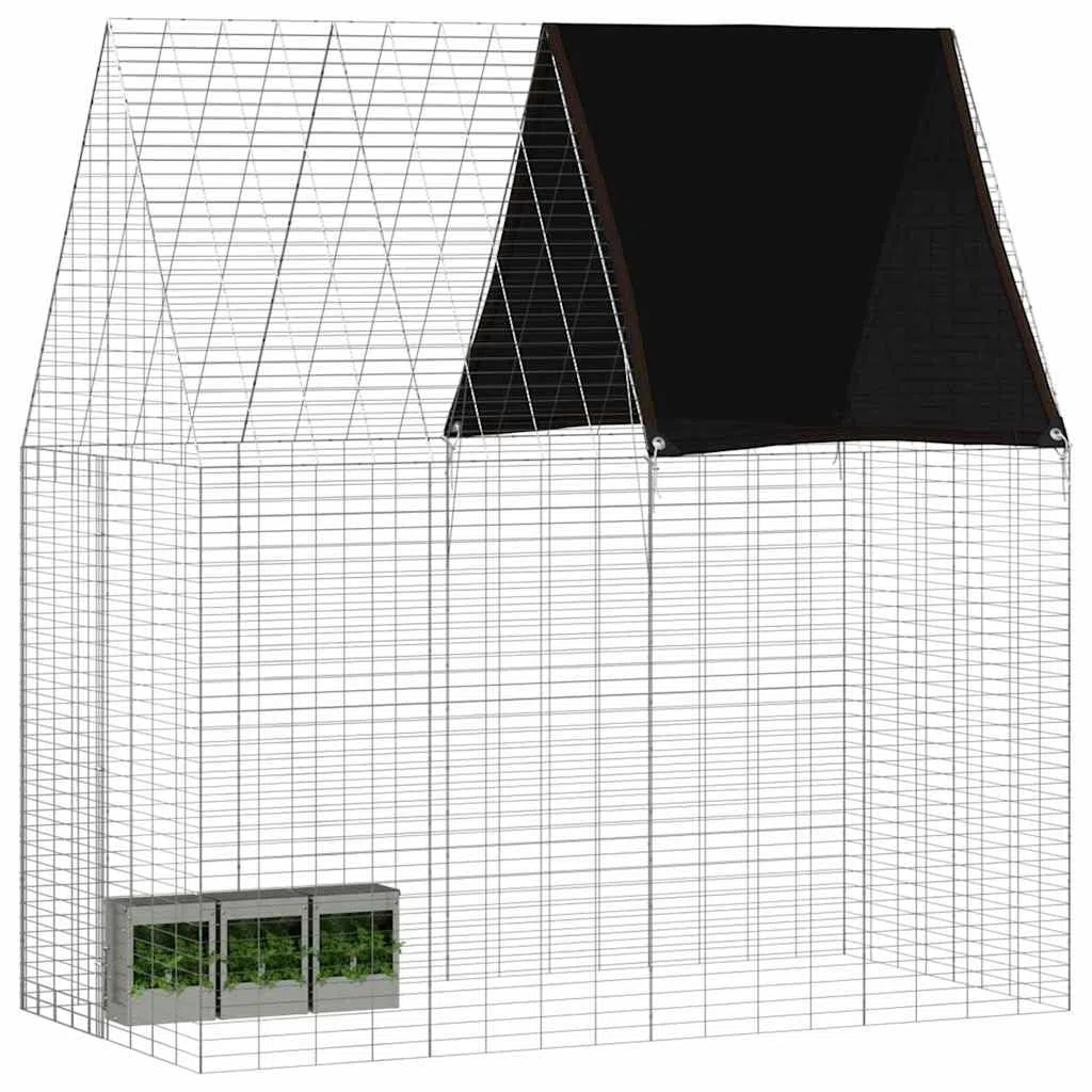 Jaula para conejos de acero galvanizado, 200 x 100 x 210 cm, resistente a la intemperie para conejos, cobayas y hámsters, establo exterior seguro para jardín, terraza y balcón