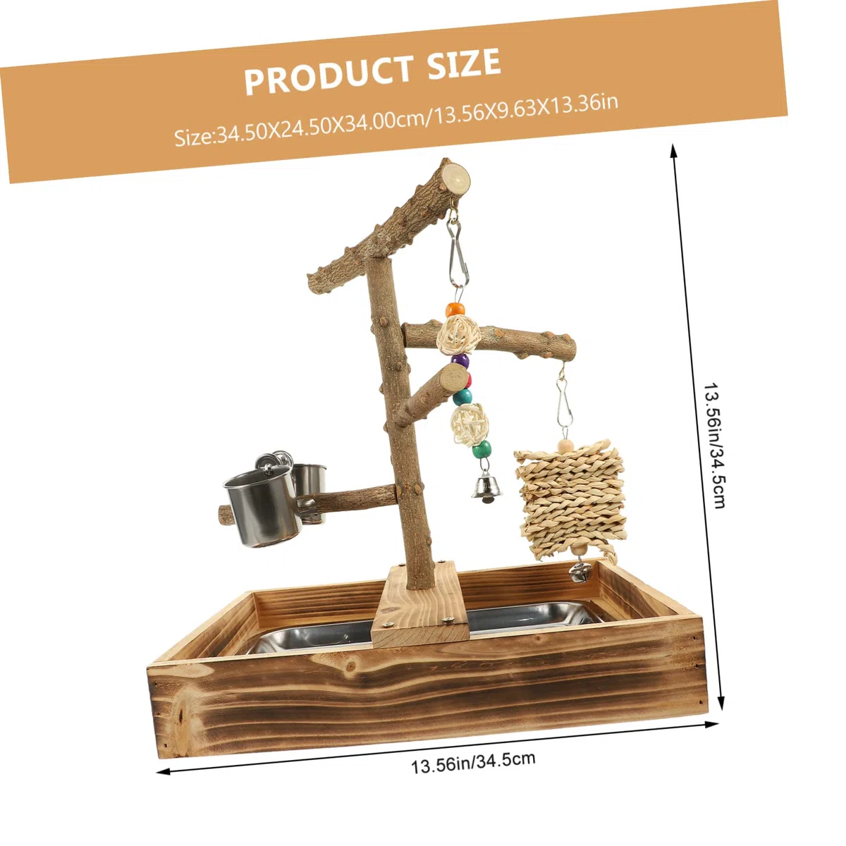 TOYANDONA Soporte de Madera para Aves Accesorio para Jaula de Periquitos Juguete para de Instalar y Resistente