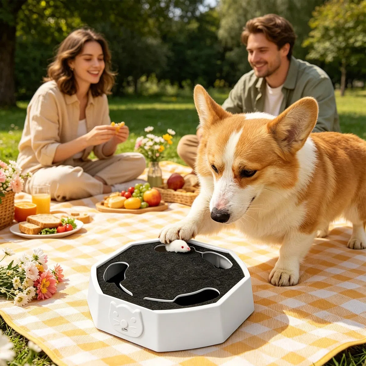 Juguetes interactivos para gatos - Juego interactivo con señuelo ratón | Juguetes estimulantes recargables para gatos | Para cocina salón casa apartamento y espacio de juego para momentos de soledad