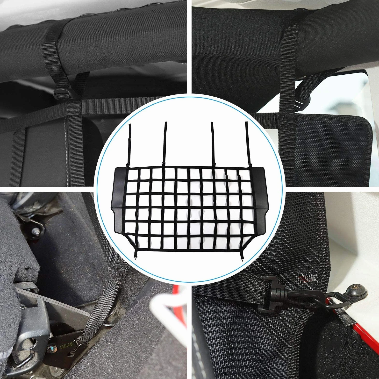 Red de Seguridad para Mascotas, Malla Protectora para Perros para Jeep Wrangler JK JL de 4 Puertas (2007-2025), Ideal para Mascotas Medianas y Grandes.