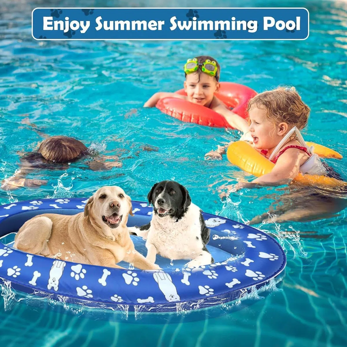 Flotador Para Perros Flotador Inflable Para Mascotas | Juguetes Acuáticos Flotantes para Mascotas Grandes Medianos Pequeños Cachorros Nadar Lago Río Playa Verano