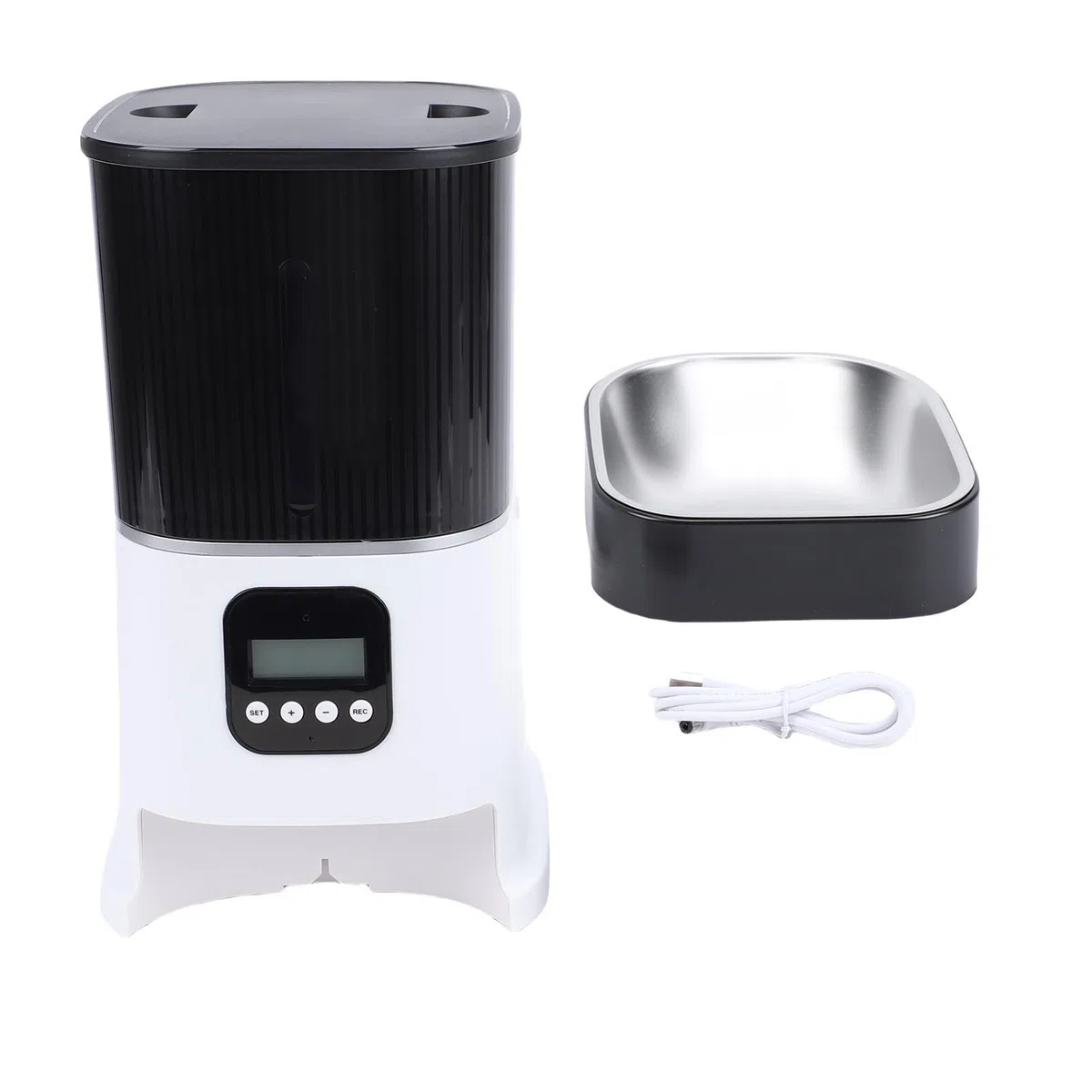 Haofy Comedero Automático para Perros Dispensador de Alimentos para Mascotas Programable con Capacidad de 6 litros con Pantalla LCD para Gatos y Perros de Interior Fuente de Alimentación Doble para