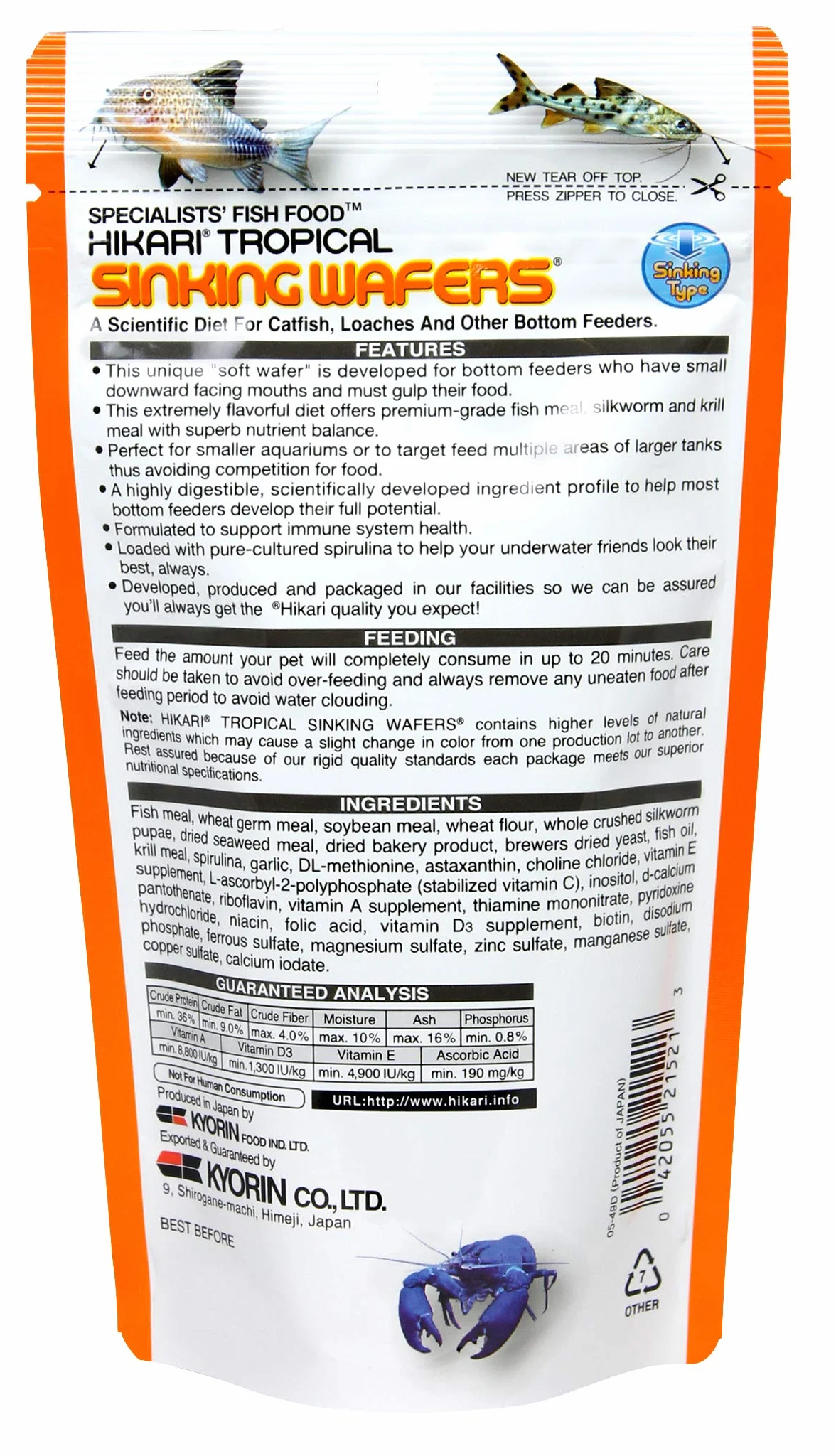 Hikari Obleas Tropicales de hundimiento de pescado, 0.88 oz (25g)