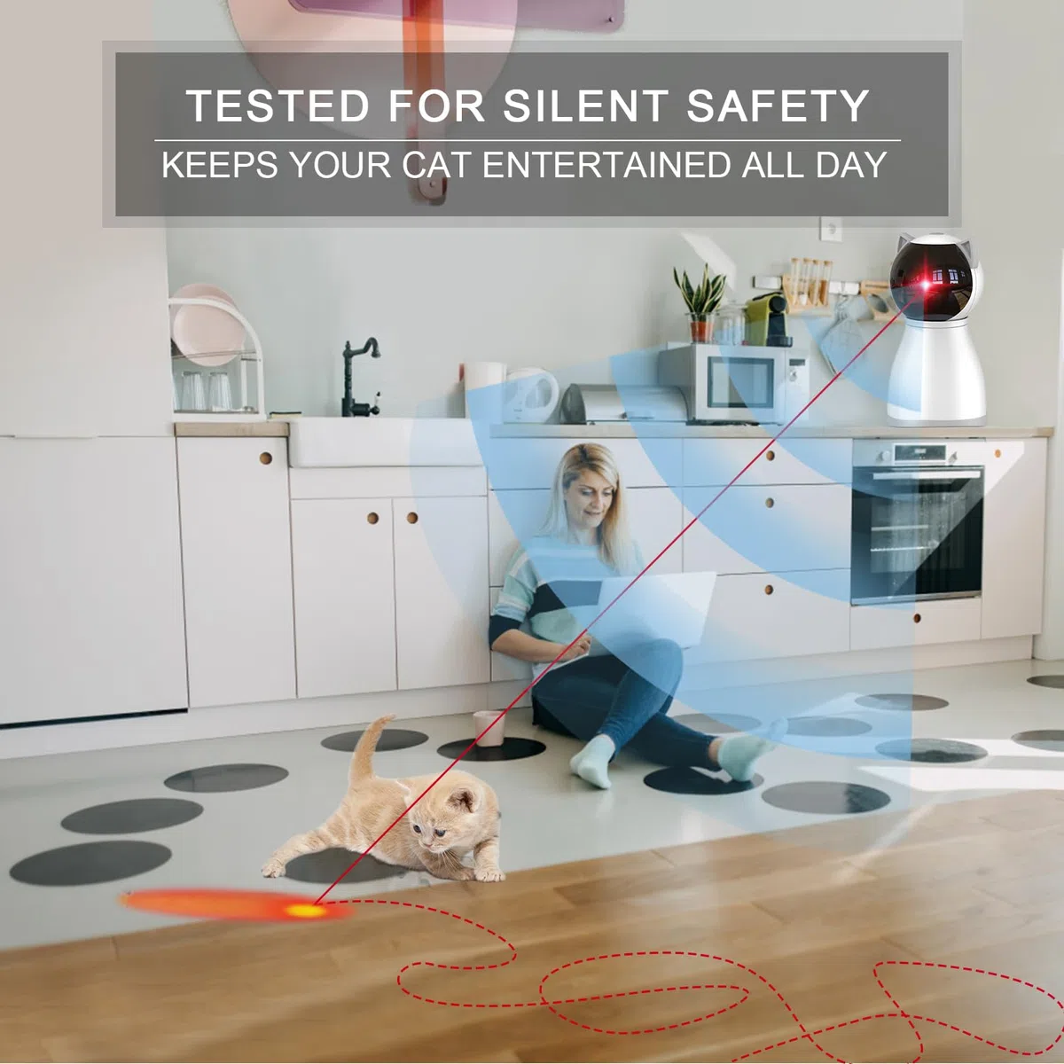 YVE LIFE Juguetes para Gatos, 4ª Generación Verdadera Trayectoria Aleatoria, Juguete Láser Automático Recargable Activado por Movimiento, Juguetes Interactivos para Gatos/Gatitos/Perros en Interiores