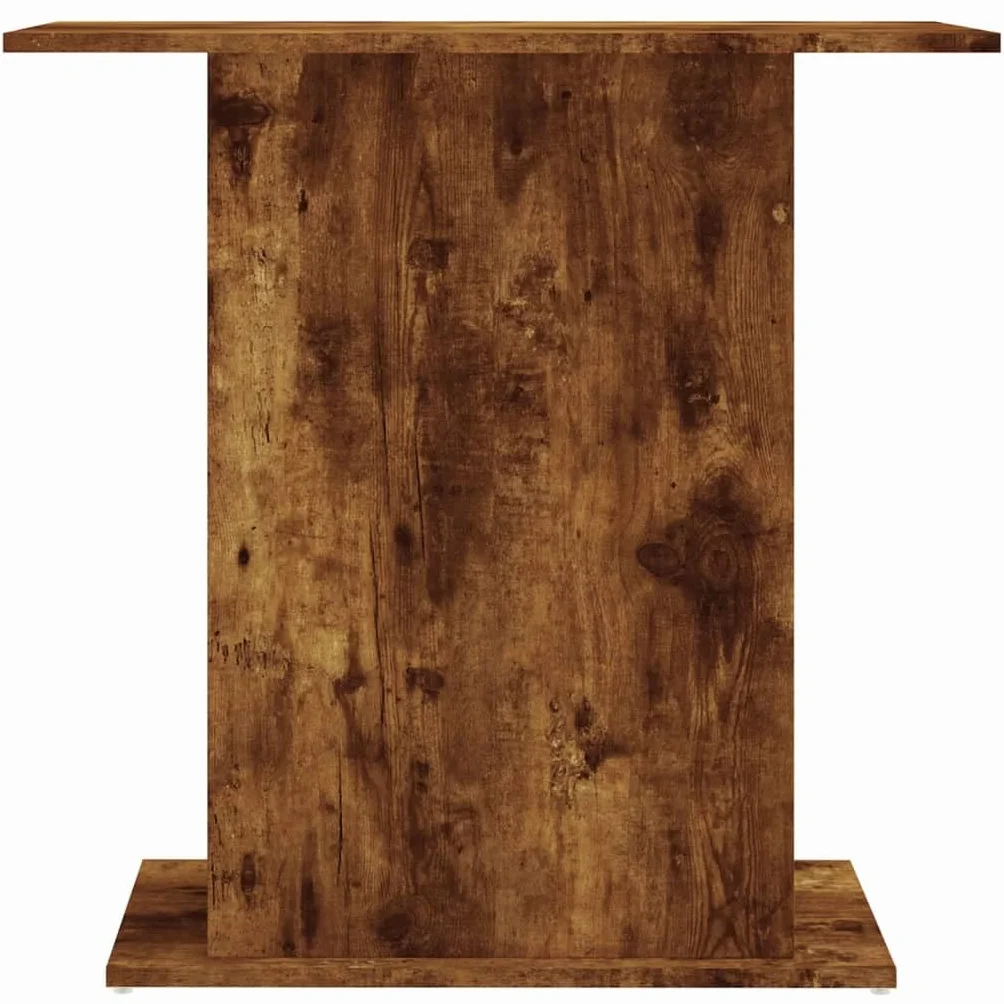 Soporte para acuario, madera de roble ahumado, 75 x 36 x 72,5 cm, con espacio de almacenamiento y estante, armario inferior estable para estanques de peces y terrario, ahorra espacio para