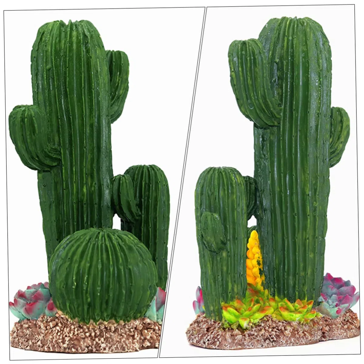 DOITOOL Decoración de Cactus para Terrario Caja de Reptiles Plantas para Reptiles Adorno de Cactus Vívido Decoración Paisajística para Terrarios Su Hábitat