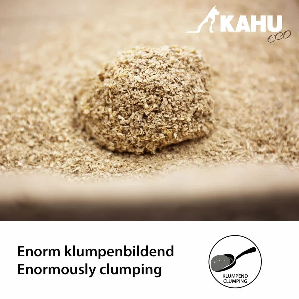 KAHU Eco 100% natural arena para gatos • arena natural • arena natural • Gránulos de madera orgánica • 100% compostables y biodegradables 17,2 kg (40 L)