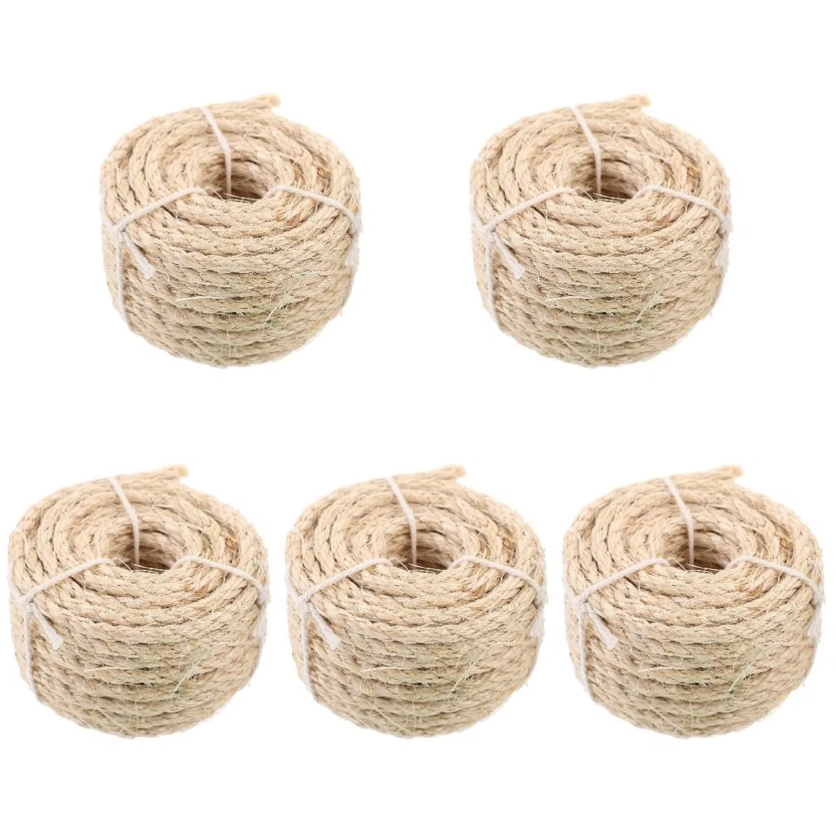 POPETPOP 5rollos Cuerda De Sisal Natural para Gato Resistente y Reemplazable para Rascadores y Decoración De Muebles