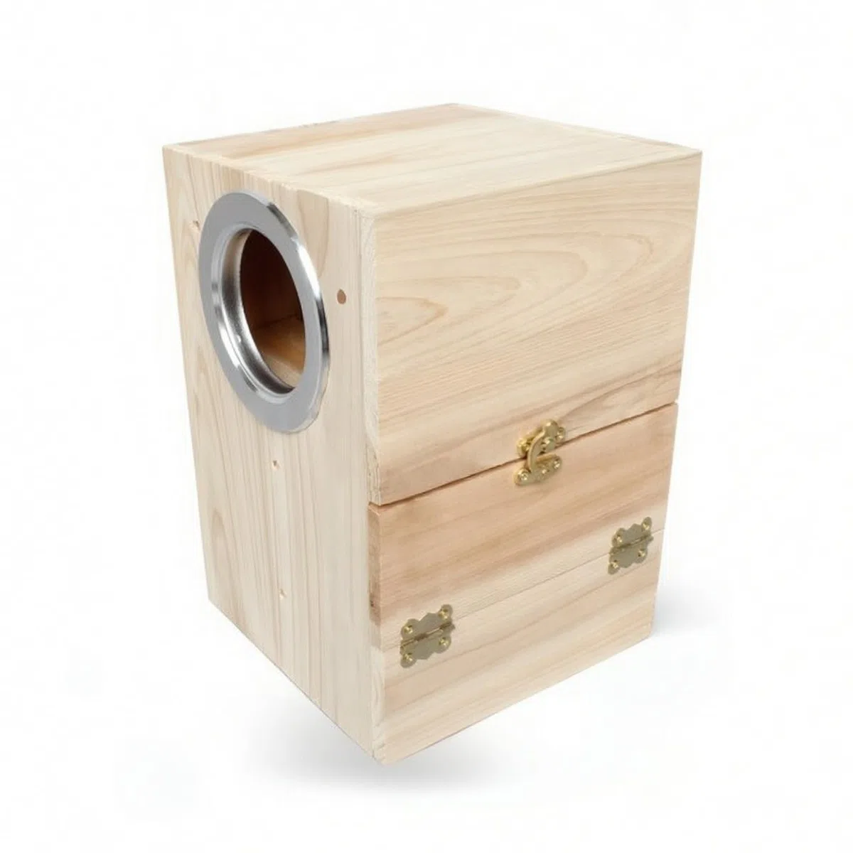 Caja Nidificación con Percha Vertical Nido corativa para Aviarios, Extra Grande, Vertical, Apertura Derecha, 25x25x35cm Boca 8.2cm