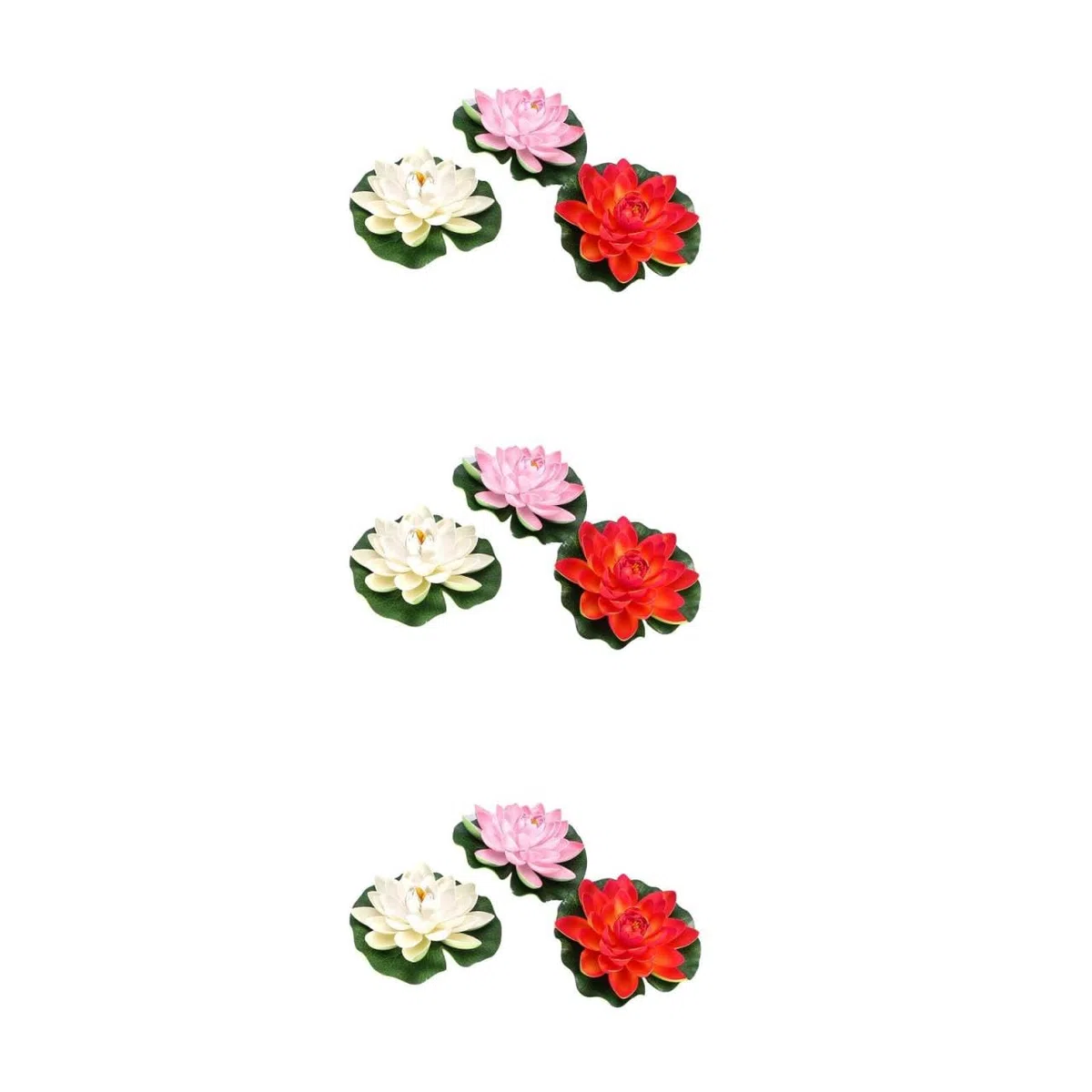Cabilock 9piezas Flores De Lirio Flotantes Artificiales Decoración De Acuario Diseño Natural y Material PU para Tanques De Peces y Estanques