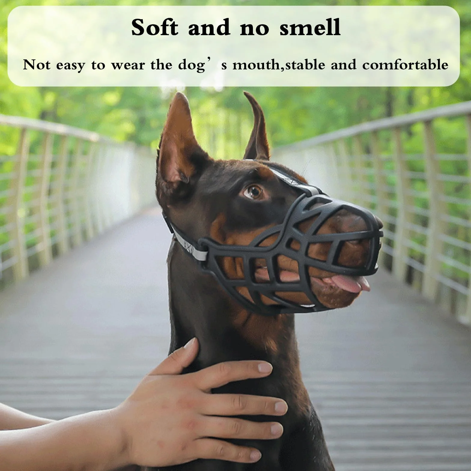 Bozal for Perros antimordeduras, Suave, Talla Mediana, Transpirable, Ajustable, diseño humanizado, Permite jadear y Beber(No. 1)