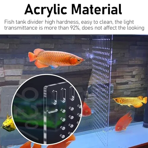 Divisor de acuario ajustable con ventosa para una separación óptima de los peces y organización del tanque