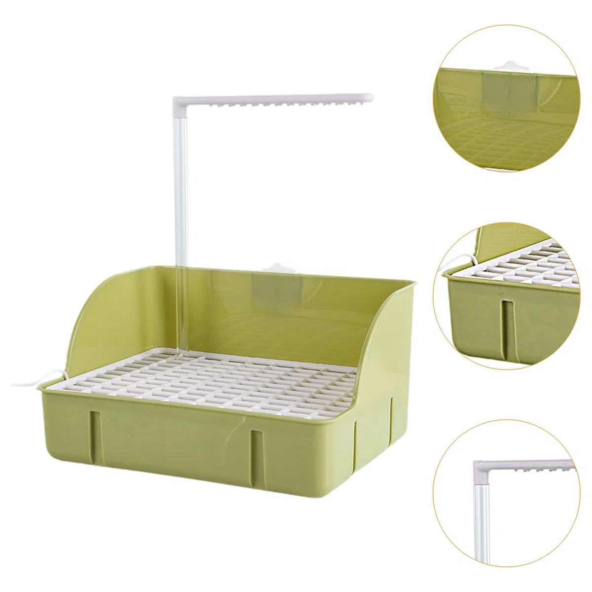 Parrot Bañera para Pájaros Automática de Ducha Eléctrica Jaula Recipiente Interactivo Material PP Adecuado para Cockatiel Paloma, Verde