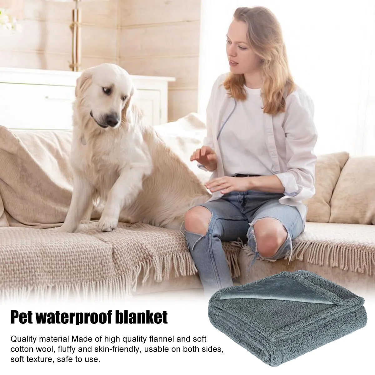 Generico Protector De Muebles De Polar - Manta Impermeable | De Franela | Estampada, Mantas De Franela Para Mascotas Espesadas, Mantas Impermeables Para Gatos, Manta Lavable Para Mascotas