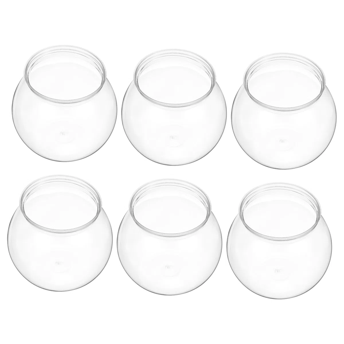 TOYANDONA 6piezas Peceras Transparentes Redondas Pecera De Plástico Portátil De Acuario Soporte