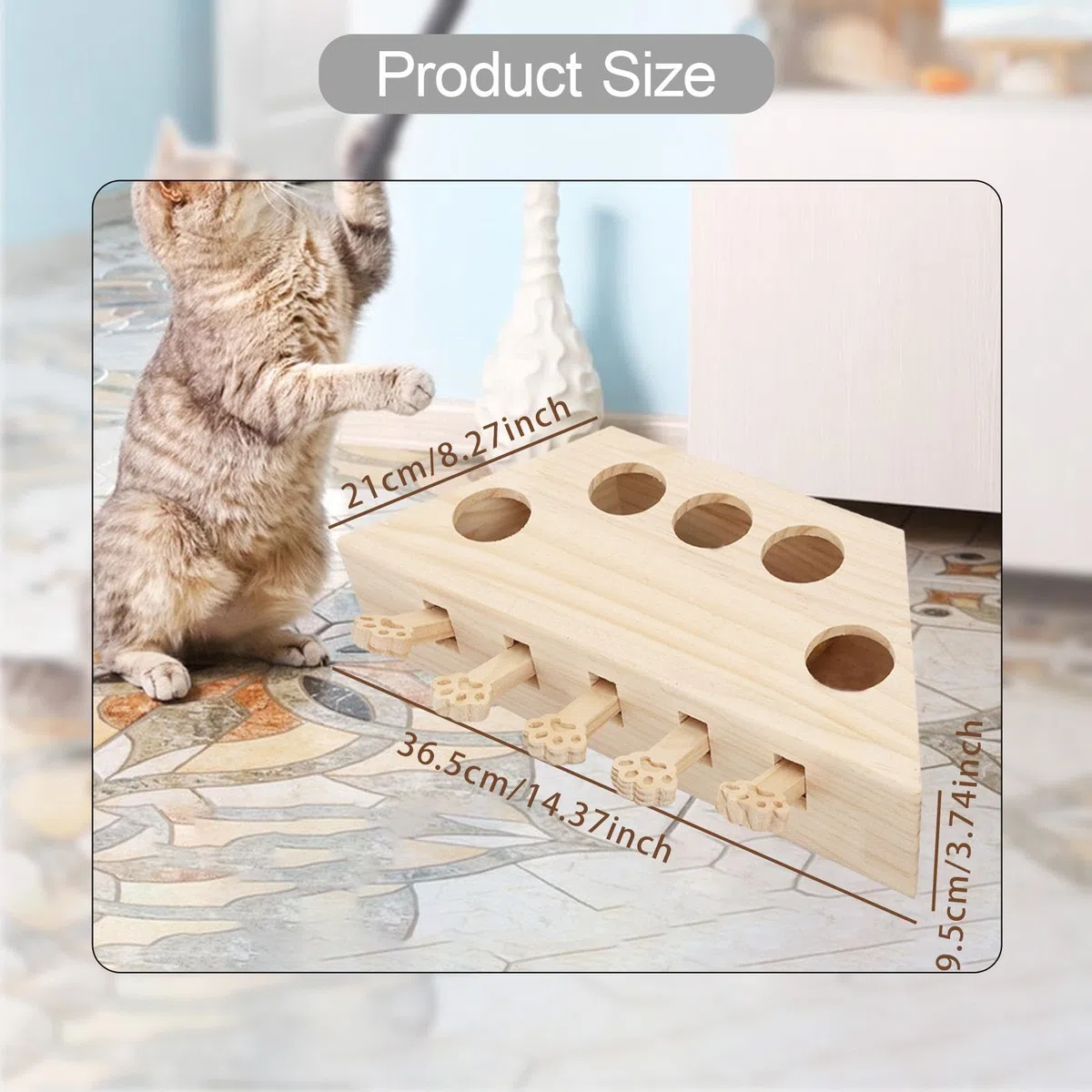 Juguete Interactivo de Madera para Gatos, Ideal para Ejercitar Gatos Y Gatitos de Todas Las Edades.