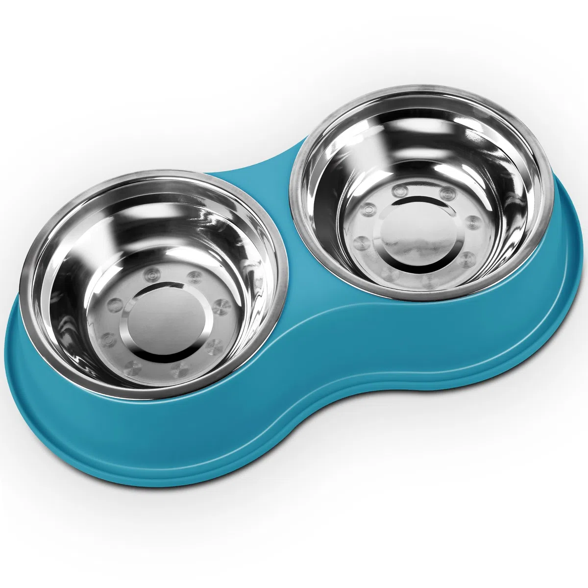 Epetslove Juego de cuencos grandes de acero inoxidable para perros con base antideslizante, cuencos de alimentación para mascotas con bordes elevados para evitar derrames, plato para perros y gatos