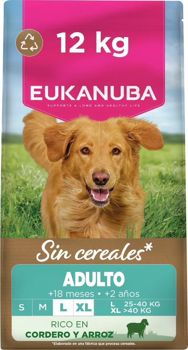 Eukanuba, alimento para Perros sin Cereales con Cordero para Razas Grandes - Alimento seco Premium sin Cereales para Perros Adultos, 12 kg