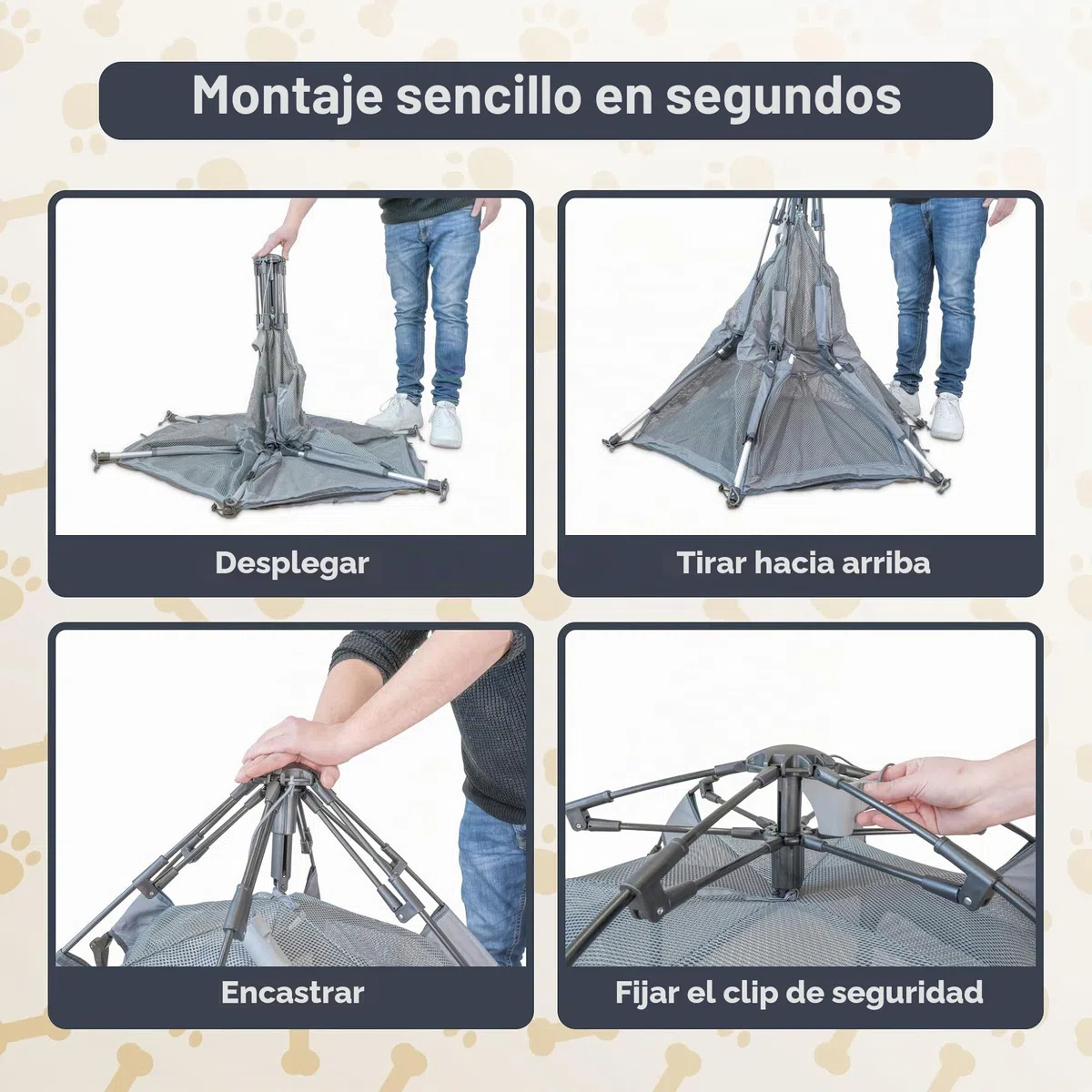 PETY Parque para Perros - 110 x 80 cm Tienda Móvil con Bolsa de Transporte y Estacas - Recinto para Mascotas Exterior e Interior - Accesorios de Viaje para Camping - Antracita