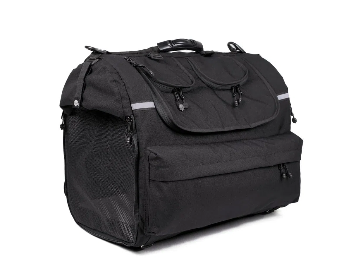 Pet Bag - Bolsa para moto para perros (2-36 kg), impermeable, portátil, con triple ventilación, para equipaje o asiento, de Cordura (doble)
