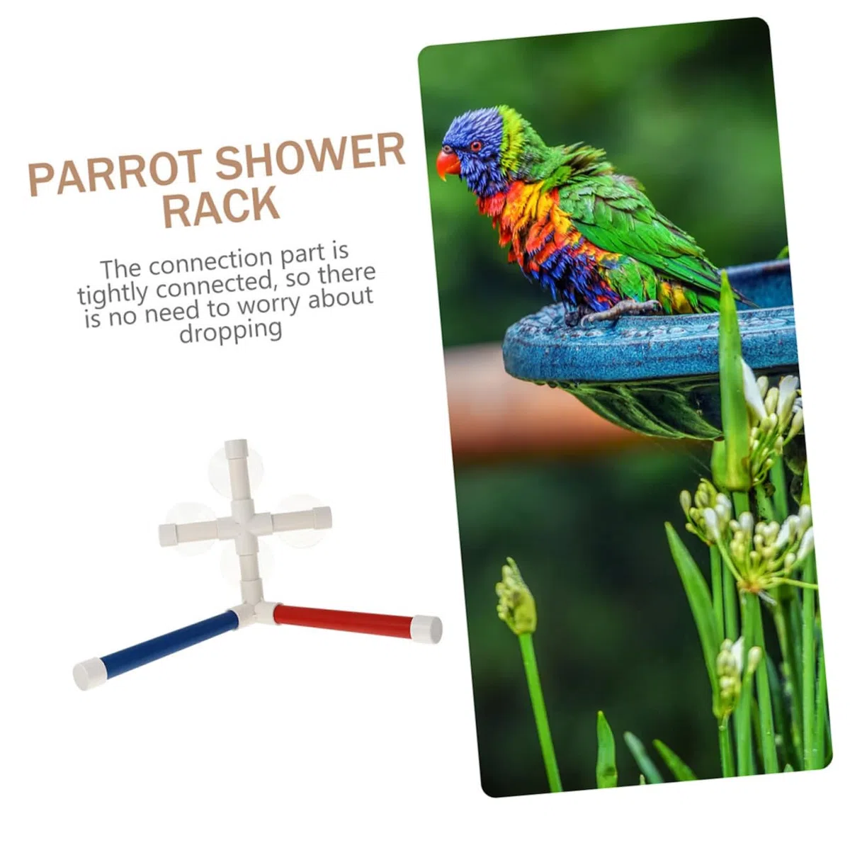 BESPORTBLE 2juegos Perch para Pájaros Estación De Ducha para Periquitos y Aves Juguete Divertido y Entrenamiento Sin Instalación para Descanso y Ejercicio Accesorio para Jaulas De Aves