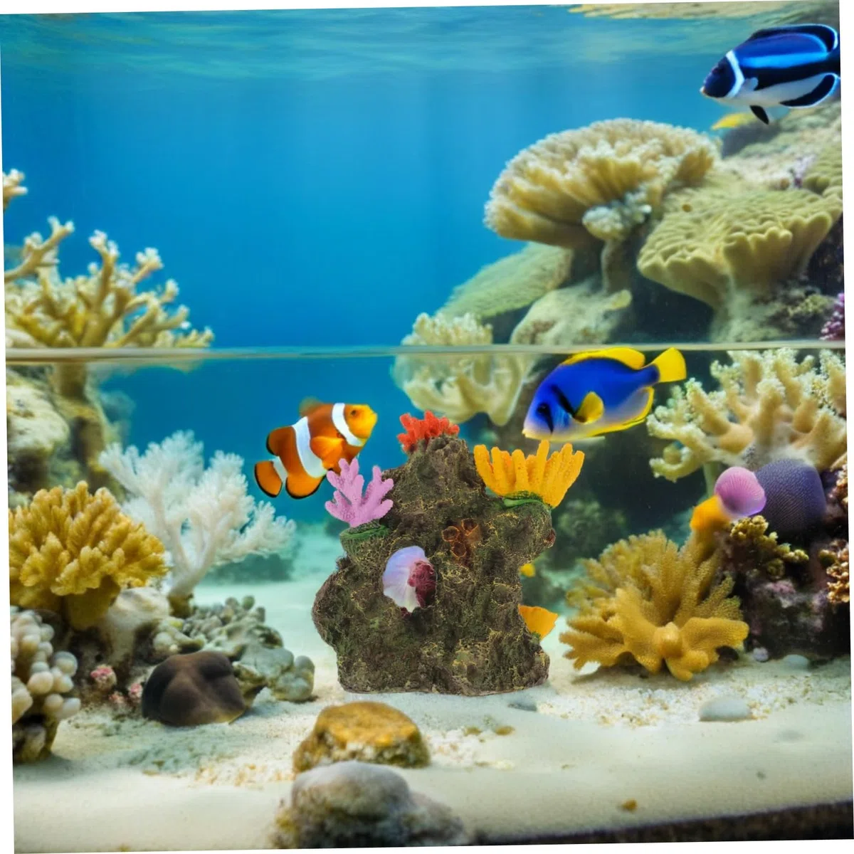 Mipcase Decoración Acuario Coral Artificial Resina Grande Casa Escondite Peces Ornamentación Paisaje Marino