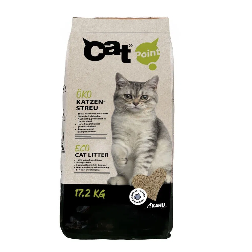 KAHU Eco 100% natural arena para gatos • arena natural • arena natural • Gránulos de madera orgánica • 100% compostables y biodegradables 17,2 kg (40 L)