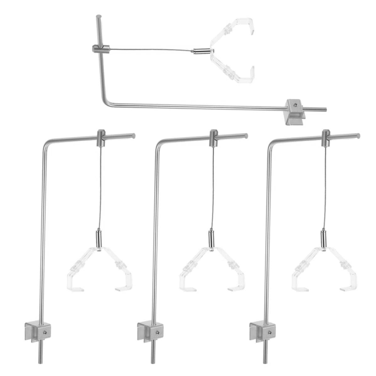 CLISPEED Soporte de Luz Diseño Ajustable 4 Piezas para Acuario de Aleación de Aluminio y Compatibilidad Versátil para Tanques de Agua Dulce y Salada