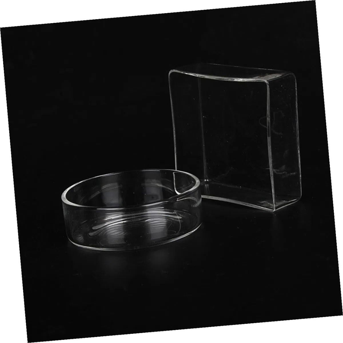 5 Cuencos Redondos de Vidrio Transparente Comedero Multipropósito Delicado Diseño Blanco de Alta Luminosidad para Comida de Camarones para Acuarios y Peces