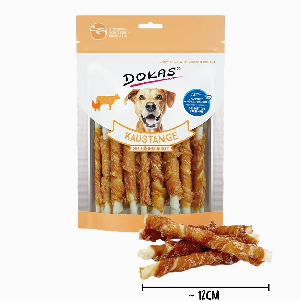 DOKAS Varilla para Masticar – Bocadillo para Perros sin Cereales, 9 x 200 g, 200 g (9 Unidades)