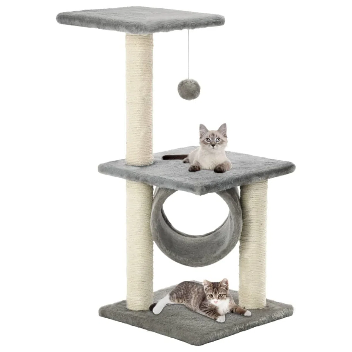 Chusui Rascador para Gatos con Poste rascador de sisal, Arbol para Gatos, Gatos Accesorios, Arranhador para Gatos, Arbol Rascador Gatos, 65 cm Gris