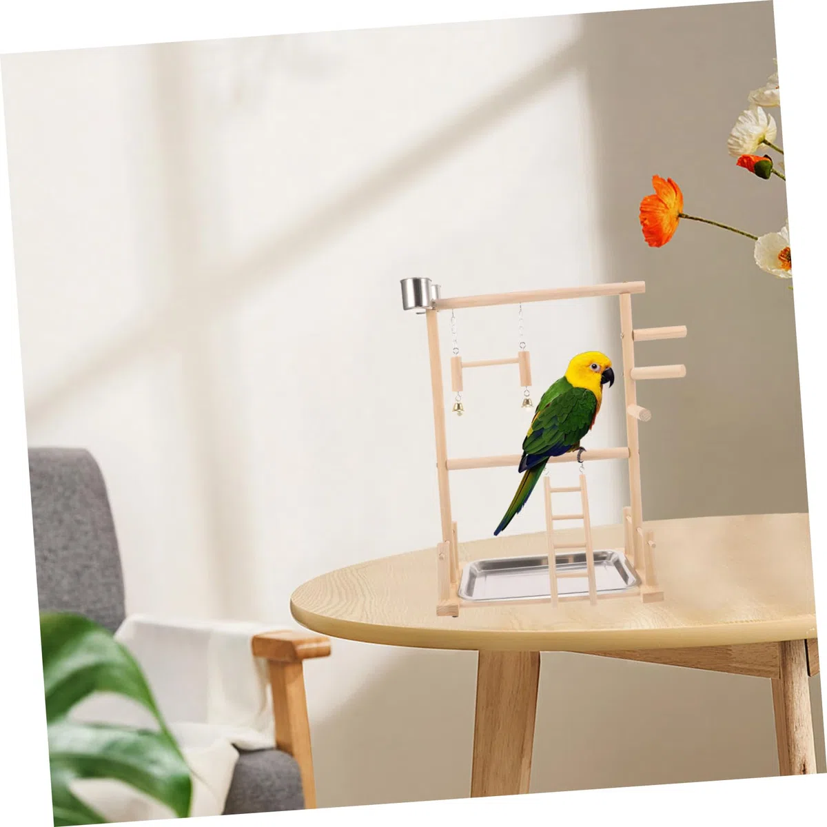 BESPORTBLE 1juego Perchero para Aves Área De Interactiva para Periquitos y Aves Pequeñas Soporte Estable y Seguro para Entrenamiento y Diversión Casa
