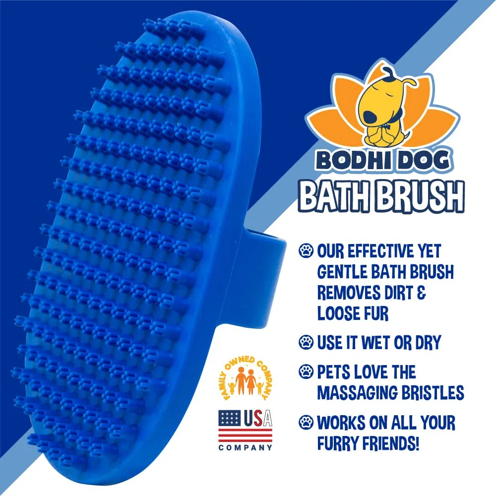 Bodhi Dog Cepillo de champú, suministros de ducha y baño para mascotas para gatos y perros, cepillo de baño para perros para aseo de perros, limpiador de pelo largo y corto para baño, cepillo de