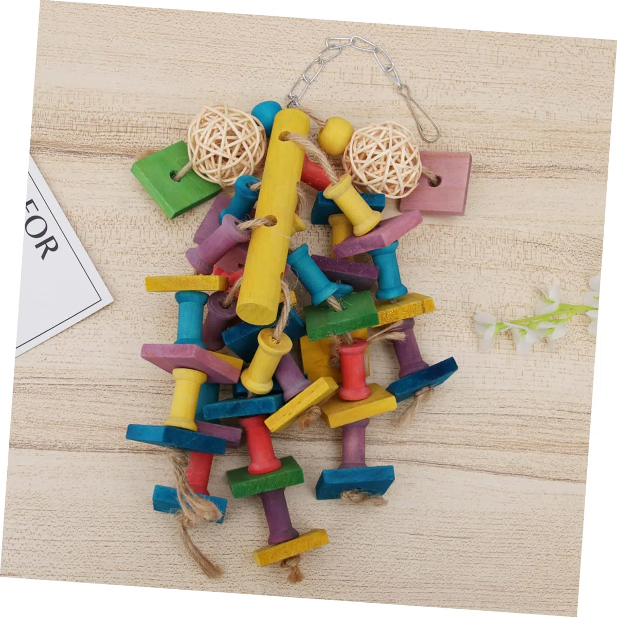DOITOOL 3 Piezas Juguetes para Pájaros Juguete De Jaula para Loros Juguete para Morder Loro Accesorios para Jaulas De Pájaros Juguete Columpio para Pájaros Jaula De Loros Bambú Mascota