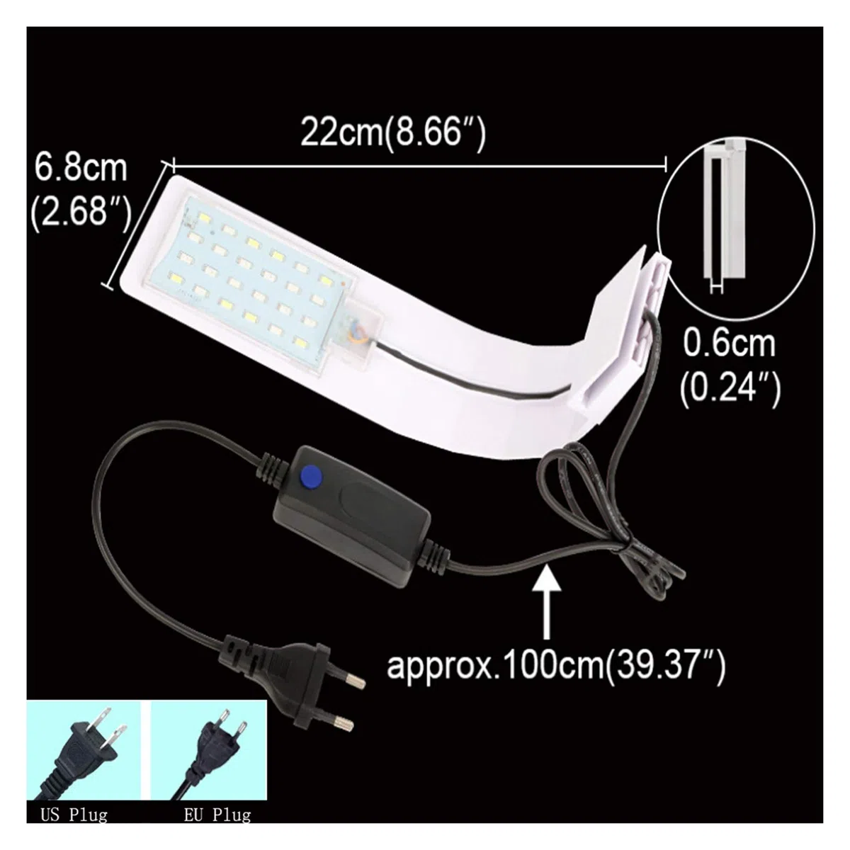 Luz de Acuario 3 Modos 5W 10W LED Aqua Fish Light para Acuario Fish Tank Abrazadera Clip Luz Blanco Azul Rojo Verde Color Iluminación (Color : M180 B 3)