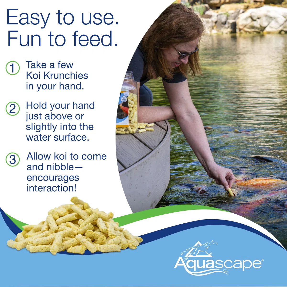Aquascape Koi Krunchies - Comida para Peces, Alimentos para Manos, Flotante, sabores cítricos Naturales, Vitamina C, 14,1 onzas 81000